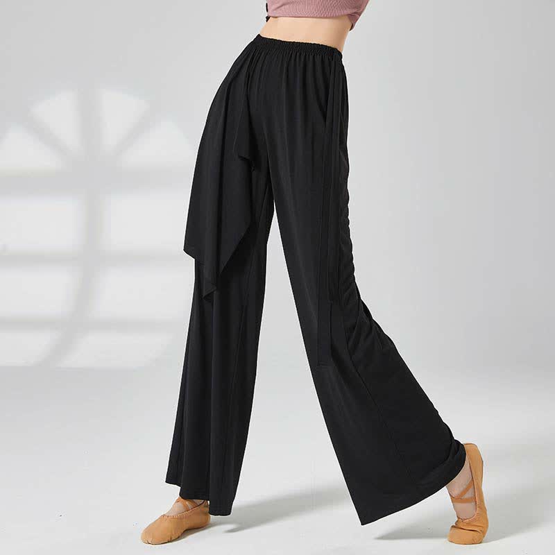 Flowy Lace Up Wide Leg Casual Pants modakawa