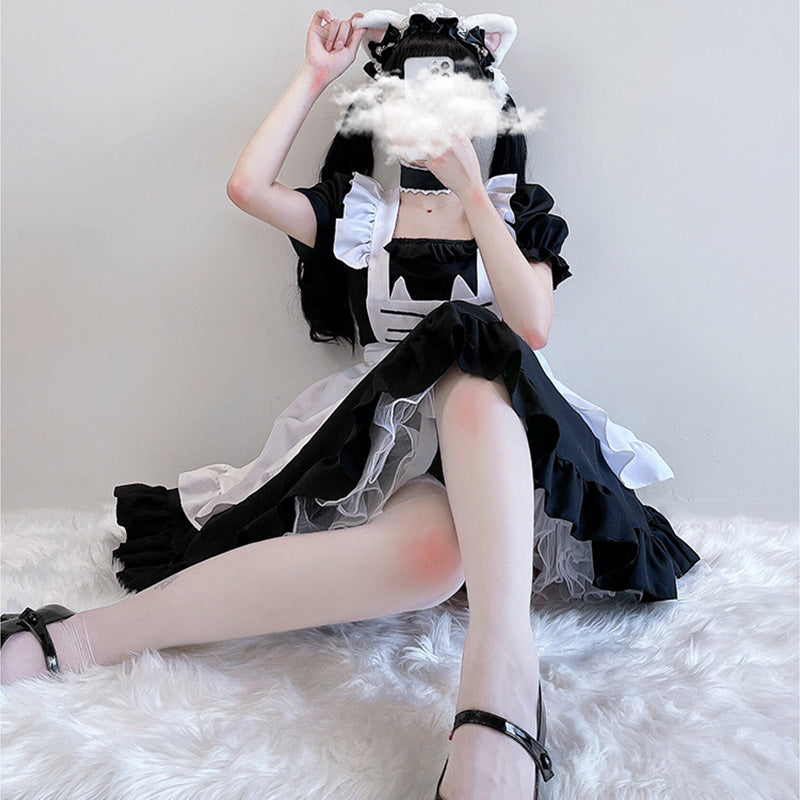 Kawaii Kitty Bow Lolita Maid Dress Modakawa