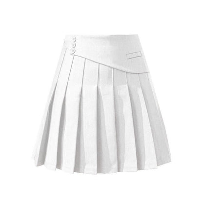 Flouncing Loose Shirt High Waist Pleated Skirt modakawa