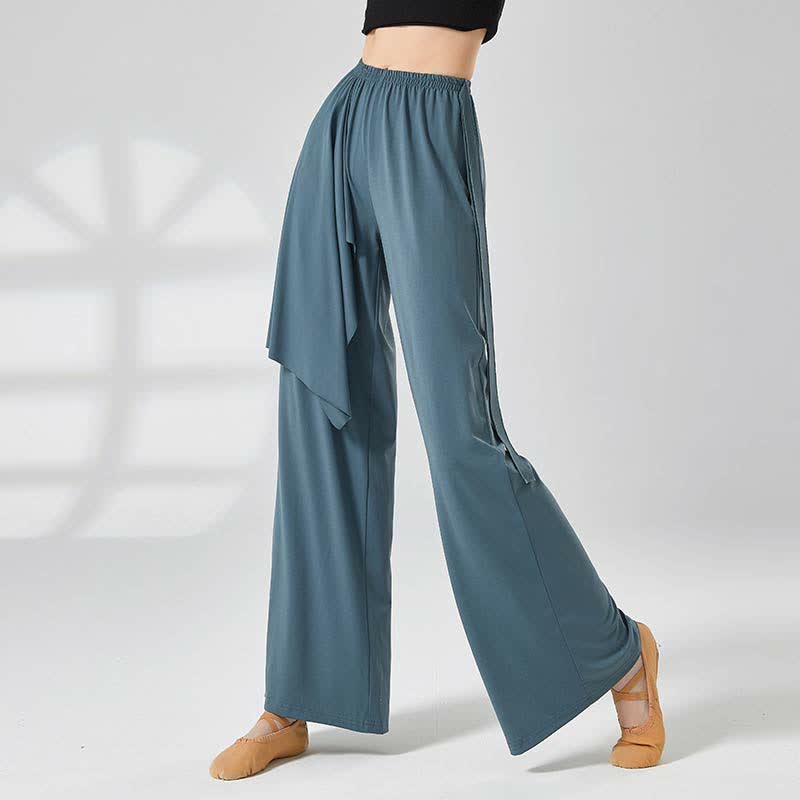 Flowy Lace Up Wide Leg Casual Pants modakawa