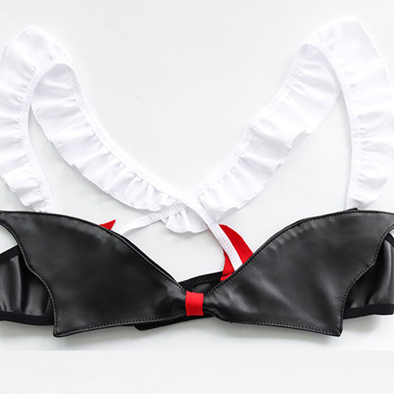 Red Bow Knot Devil Wings Maid Lingerie Set modakawa