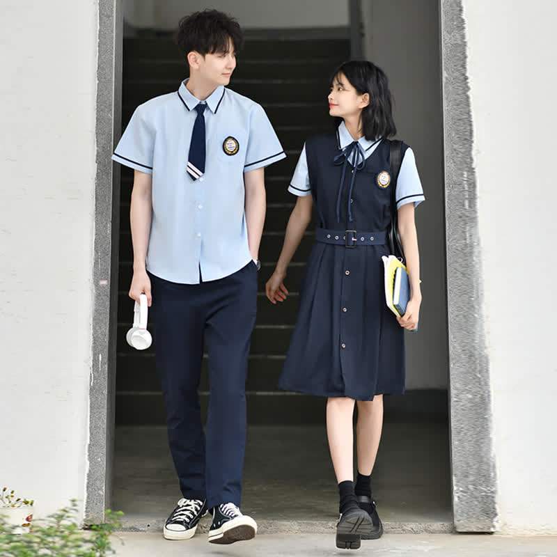 Couple Belted Overall Dress T-Shirt Shorts modakawa