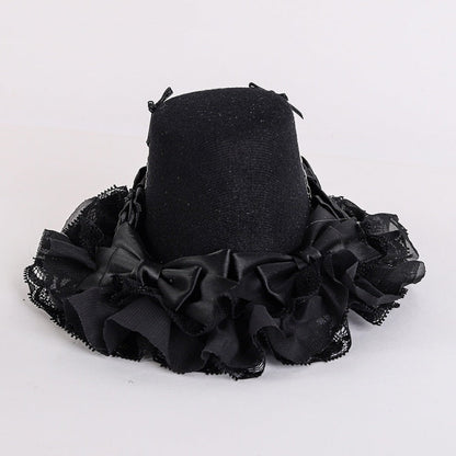 Black Floral Skeleton Design Halloween Hat with Chains mySite