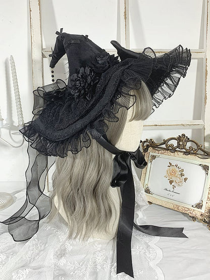 Cross Chain Black Halloween Witch Hat mySite