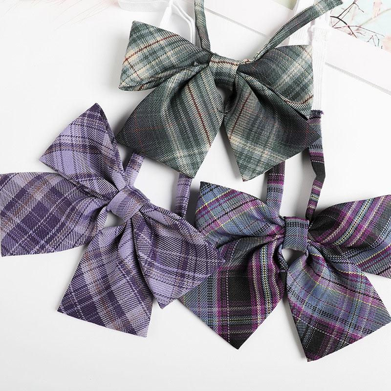 Plaid Japanese JK Bow Tie Shirt Accessories Modakawa