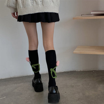 Sweet Tulip Pattern Print Knit Ankle Socks modakawa