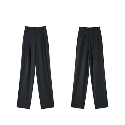 High Waist Wide Leg Double Button Drape Suit Pants modakawa