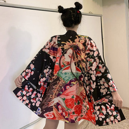 Anime Girl Vintage Kimono Outerwear Modakawa