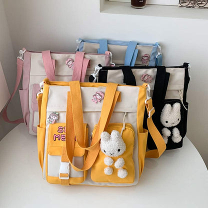 Lovely Bunny Square Canvas Crossbody Bag Modakawa