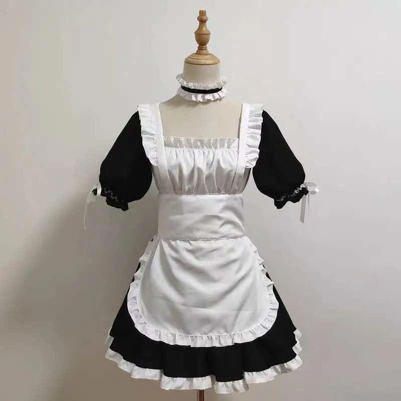 Cosplay Maid Square Collar Bow Knot Lingerie Dress Modakawa