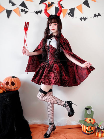 Halloween Vampire Red Costume Top and Skirt Set mySite