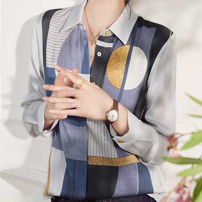 Irregular Pattern Print Casual Shirt Modakawa