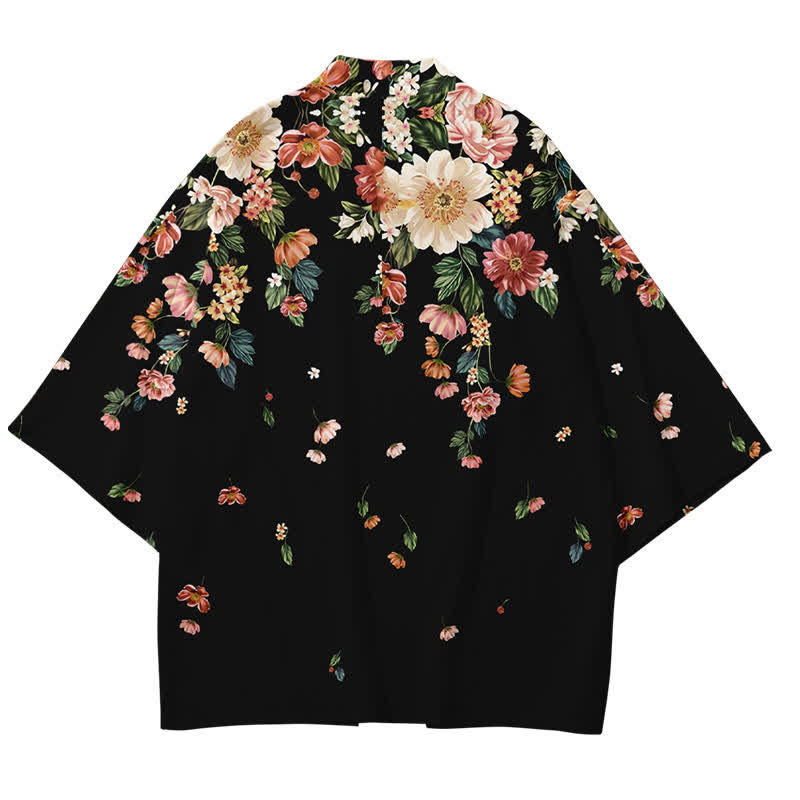 Elegant Floral Print Casual Cardigan Outerwear modakawa