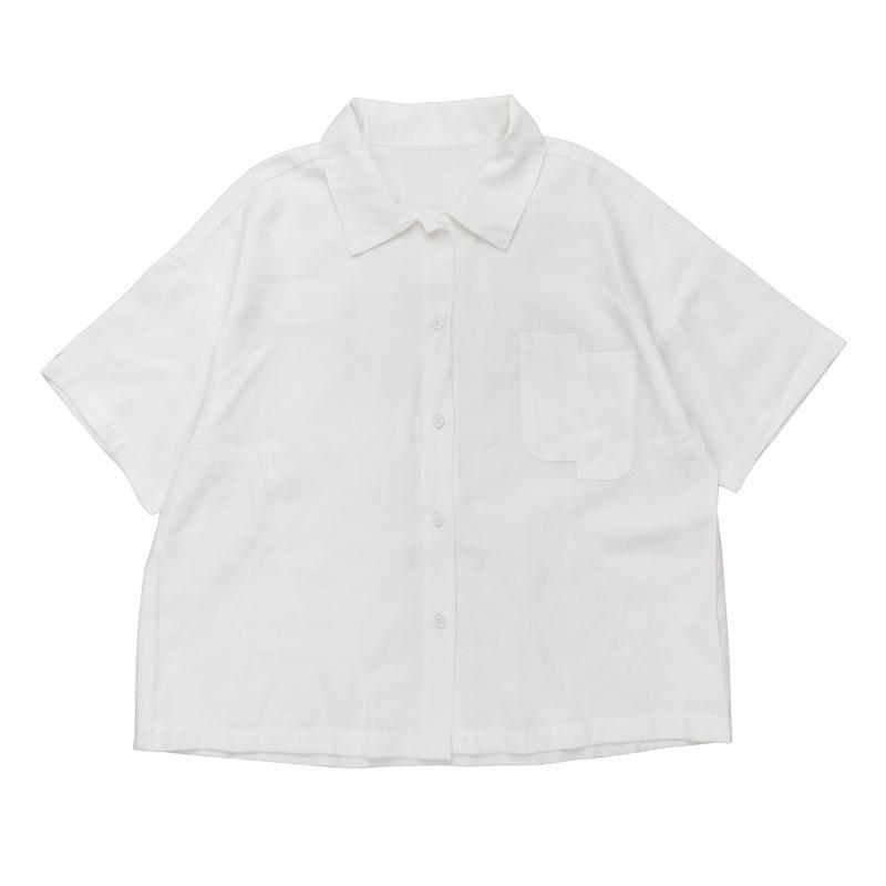 Pure Color Irregular Pocket Shirt Modakawa