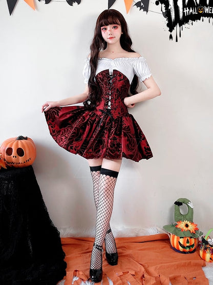 Halloween Vampire Red Costume Top and Skirt Set mySite