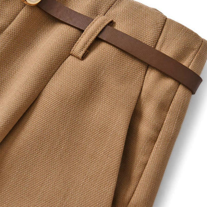 High-Waist Zipper Pocket Suit Pants Modakawa