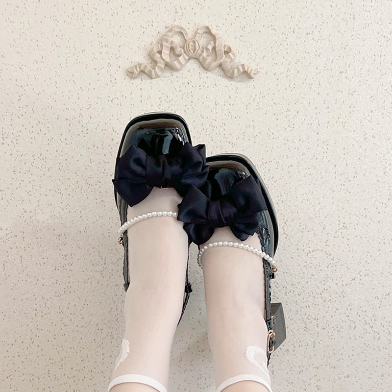 Elegant Bow Knot Lolita High-heeled Sandals Modakawa