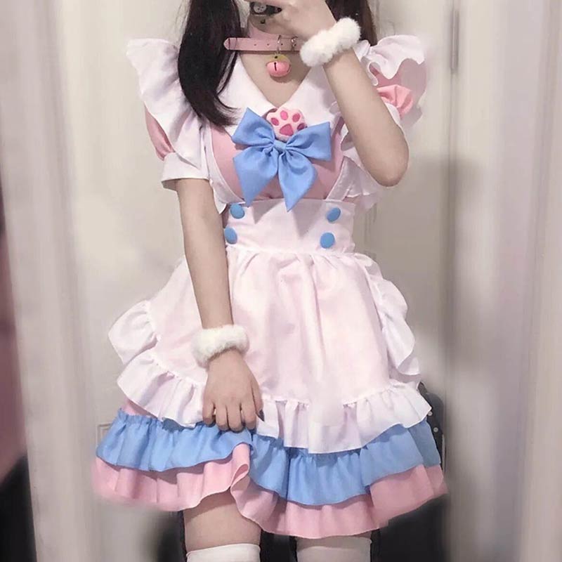 Sweet Bow Ruffle Maid Lolita Princess Dress Modakawa