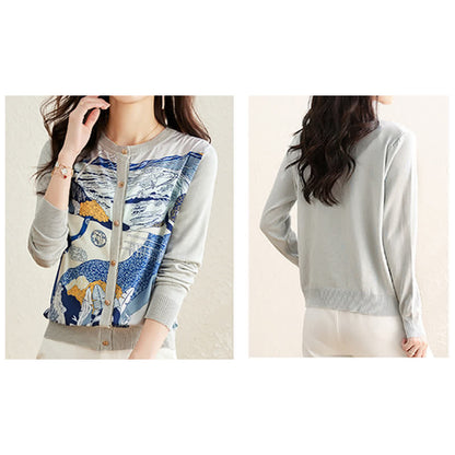 Light Gray Sweater Cardigan modakawa