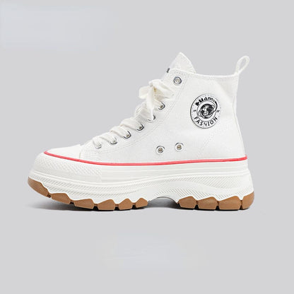 7 Colors Fashionable Sneakers - White high-top model / 35