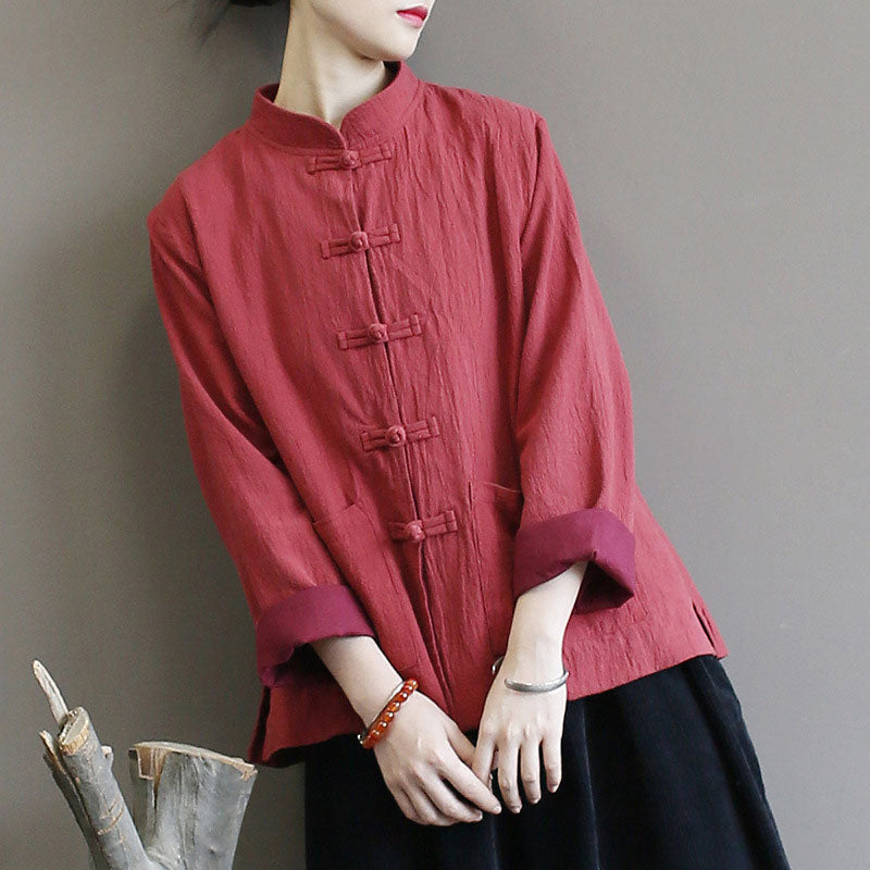 Classical Button Front Pocket Loose Overshirt Modakawa