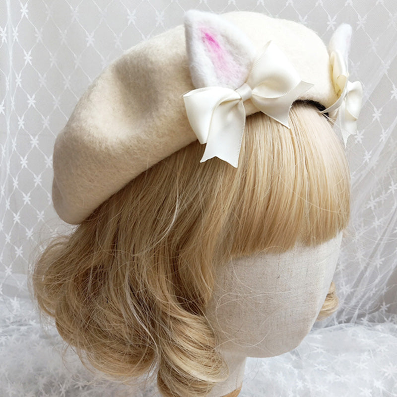 Cute Woolen Bow Beret Warm modakawa