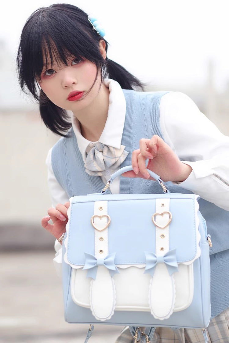 Blue Bunny Bowknot Backpack SpreePicky