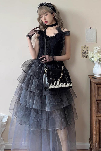 Piano Waltz Bowknot Handbag SpreePicky