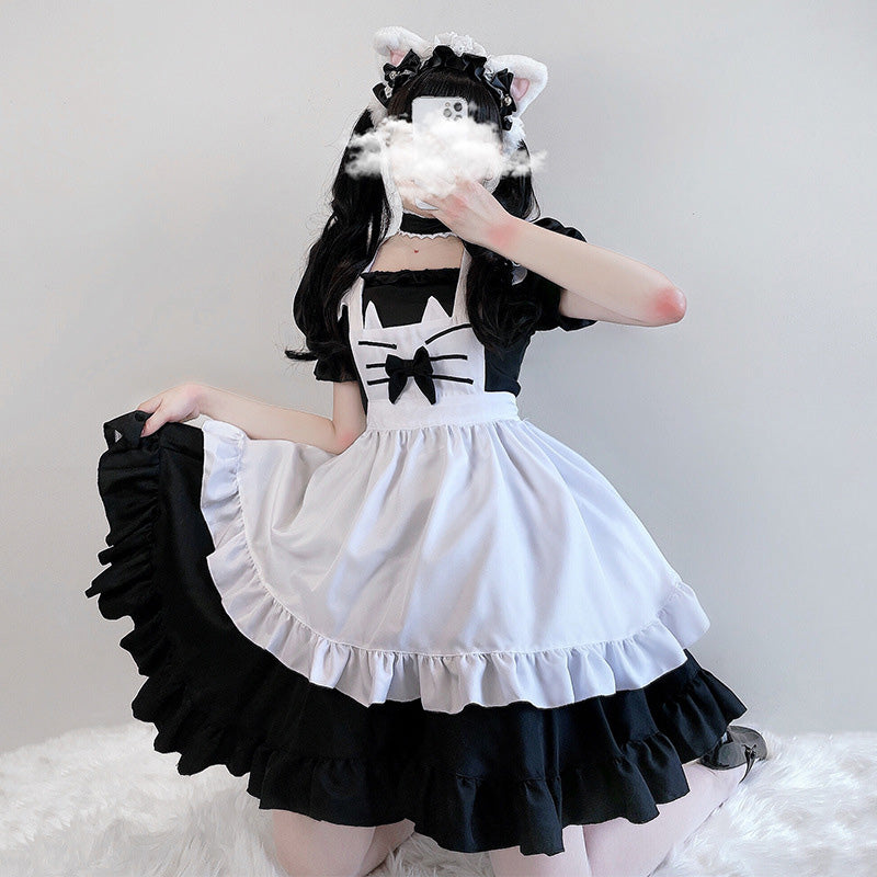 Kawaii Kitty Bow Lolita Maid Dress Modakawa