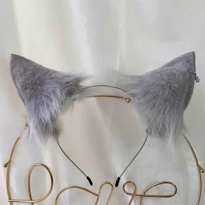 Furry Wolf Ears Tail Headband Accessory Modakawa