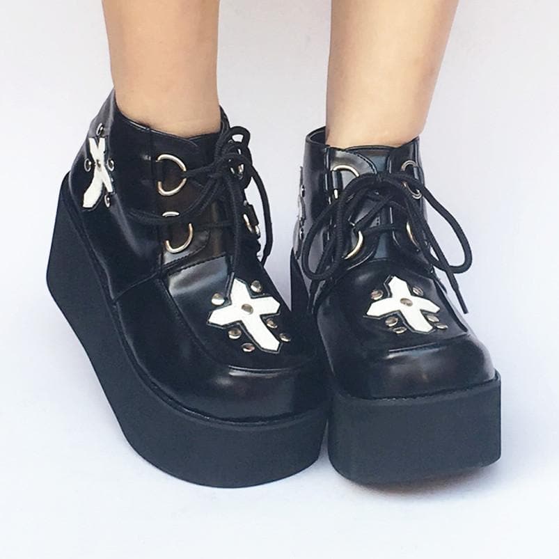 Cross Platform SP168085 Custom Black Shoes Made FashionChic