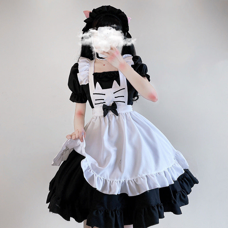 Kawaii Kitty Bow Lolita Maid Dress Modakawa