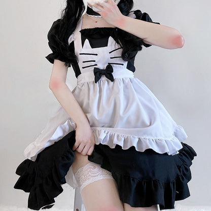 Kawaii Kitty Bow Lolita Maid Dress Modakawa