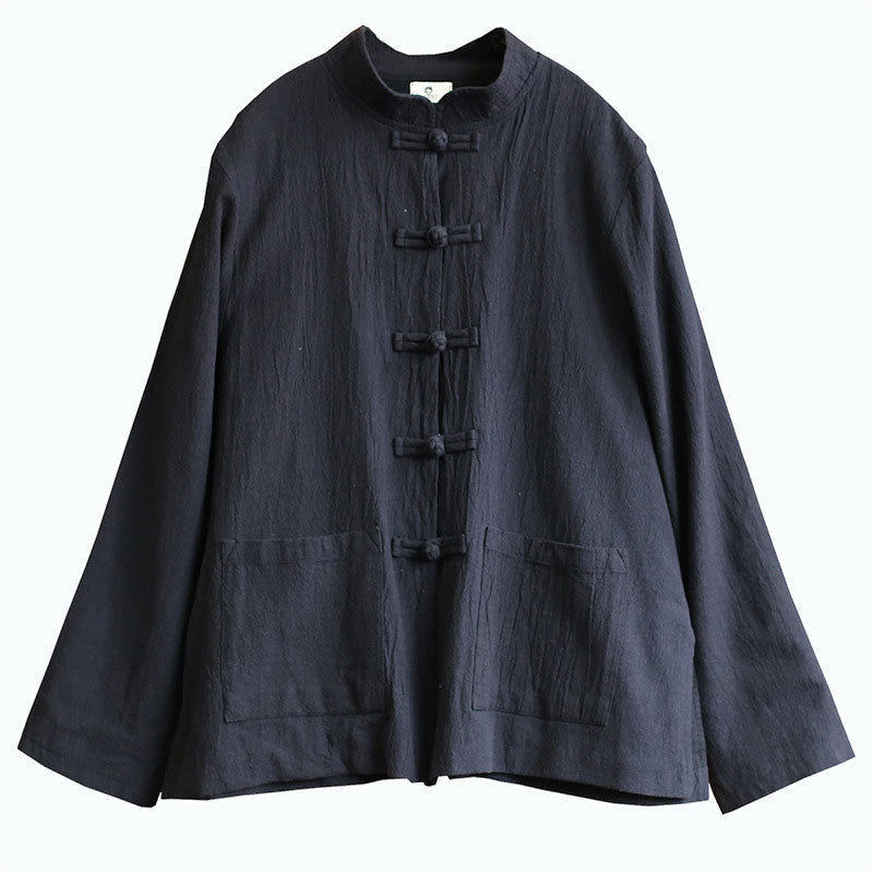 Classical Button Front Pocket Loose Overshirt Modakawa