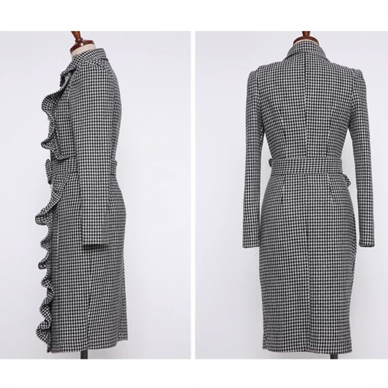 Chic Plaid Print Flouncing Dress modakawa