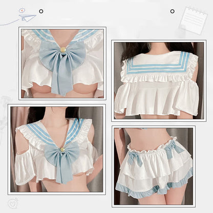 Sailor Collar Bowknot JK Uniform Lingerie Set modakawa