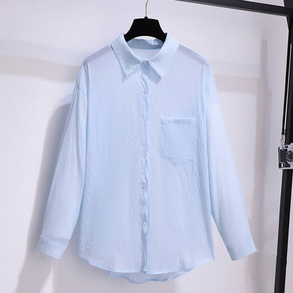 Blue Lapel Shirt Cami Top Ripped Denim Shorts modakawa