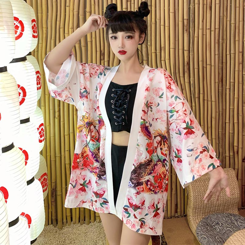 Anime Girl Vintage Kimono Outerwear Modakawa