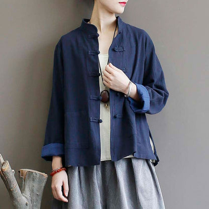 Classical Button Front Pocket Loose Overshirt Modakawa