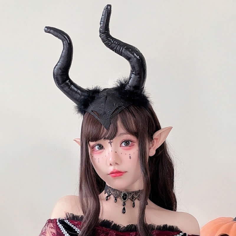 Demon Horn Headband Halloween Hair Accessory modakawa