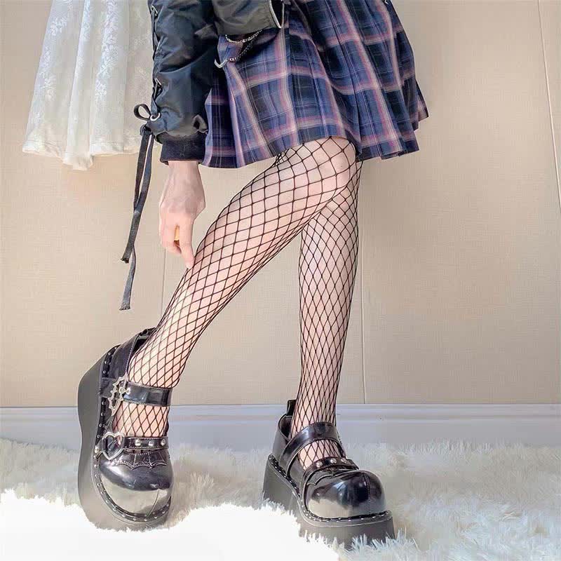 Punk Goth Bat Love Heart Buckle Platform Lolita Mary Janes Shoes modakawa