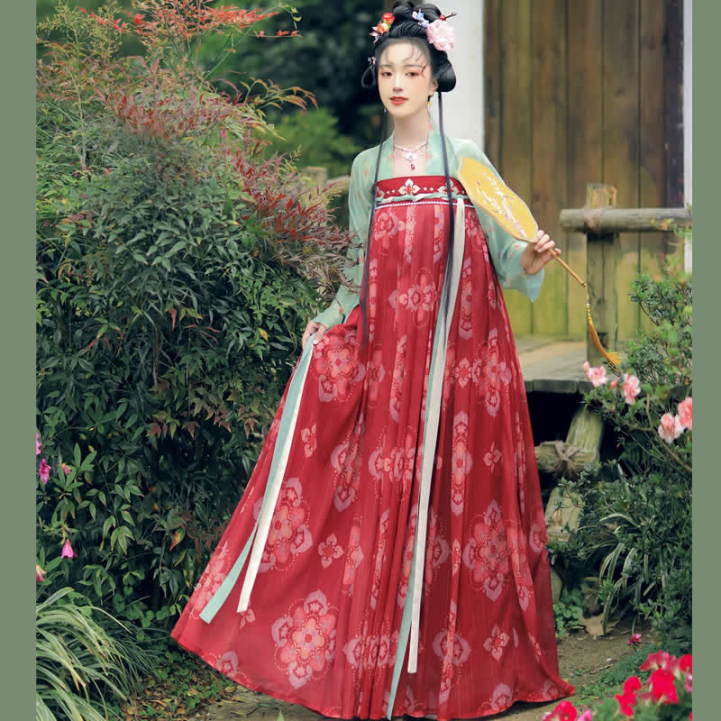 Hanfu Vintage Flower Print Set modakawa