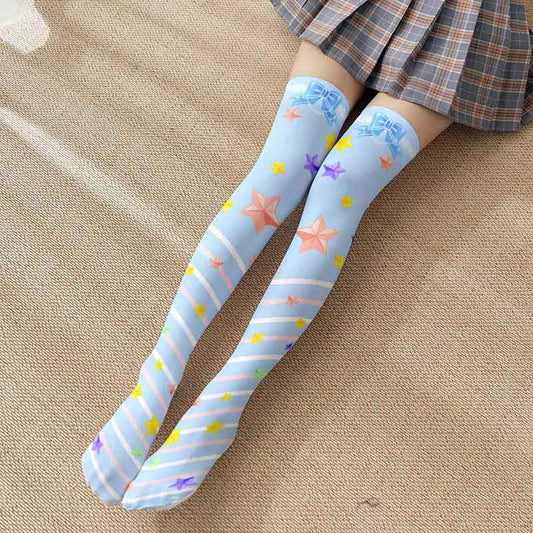 Cute Chic Star Print Lolita Stockings Modakawa