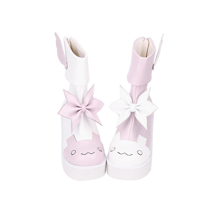 Sweet Bunny Bow Knot Platform Lolita Shoes modakawa