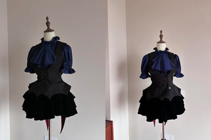 Black Red Vampire Lolita Bat Wings Hemline Waistcoat mySite