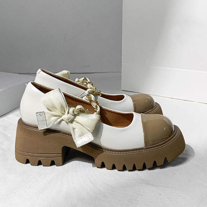 Sweet Lolita Bow Knot Platform Mary Janes Shoes Modakawa