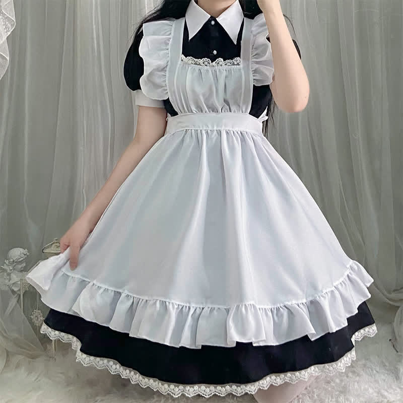 Kawaii Sweet Ruffled Maid Lolita Dress Modakawa