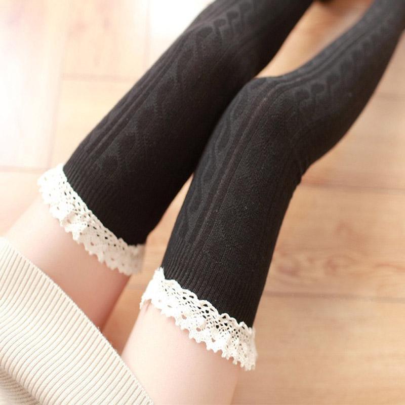 Lace Over Knee Cotton Stockings Modakawa