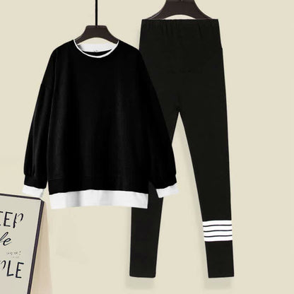 Casual Round Collar Sweatshirt Casual Leggings Set Modakawa