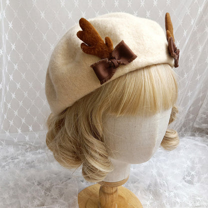 Vintage Deer Ears Lolita Beret Warm modakawa